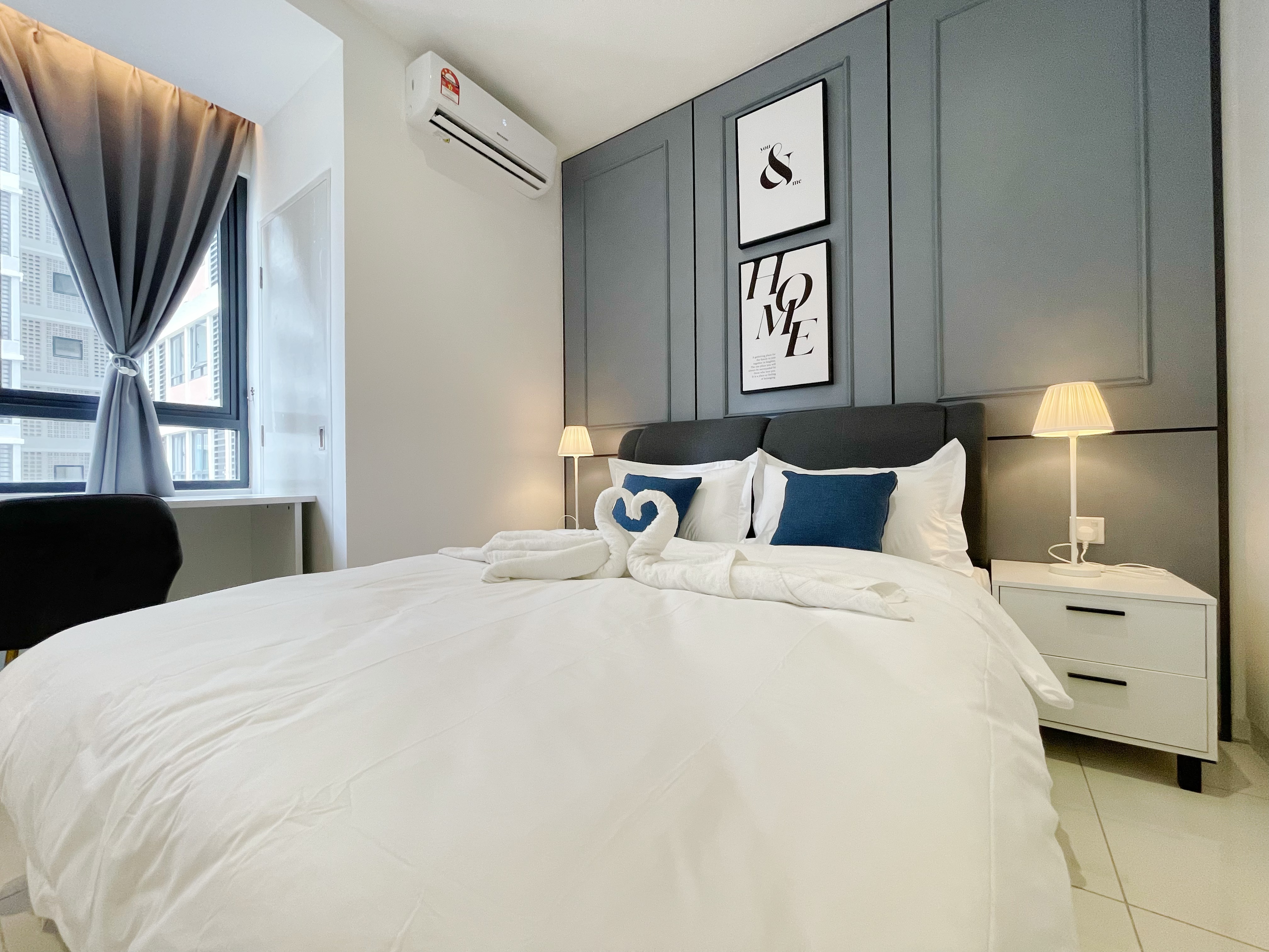 #HSJ2C Cozy 2Bedroom 4pax WiFi&NetFlix S&THomez民宿