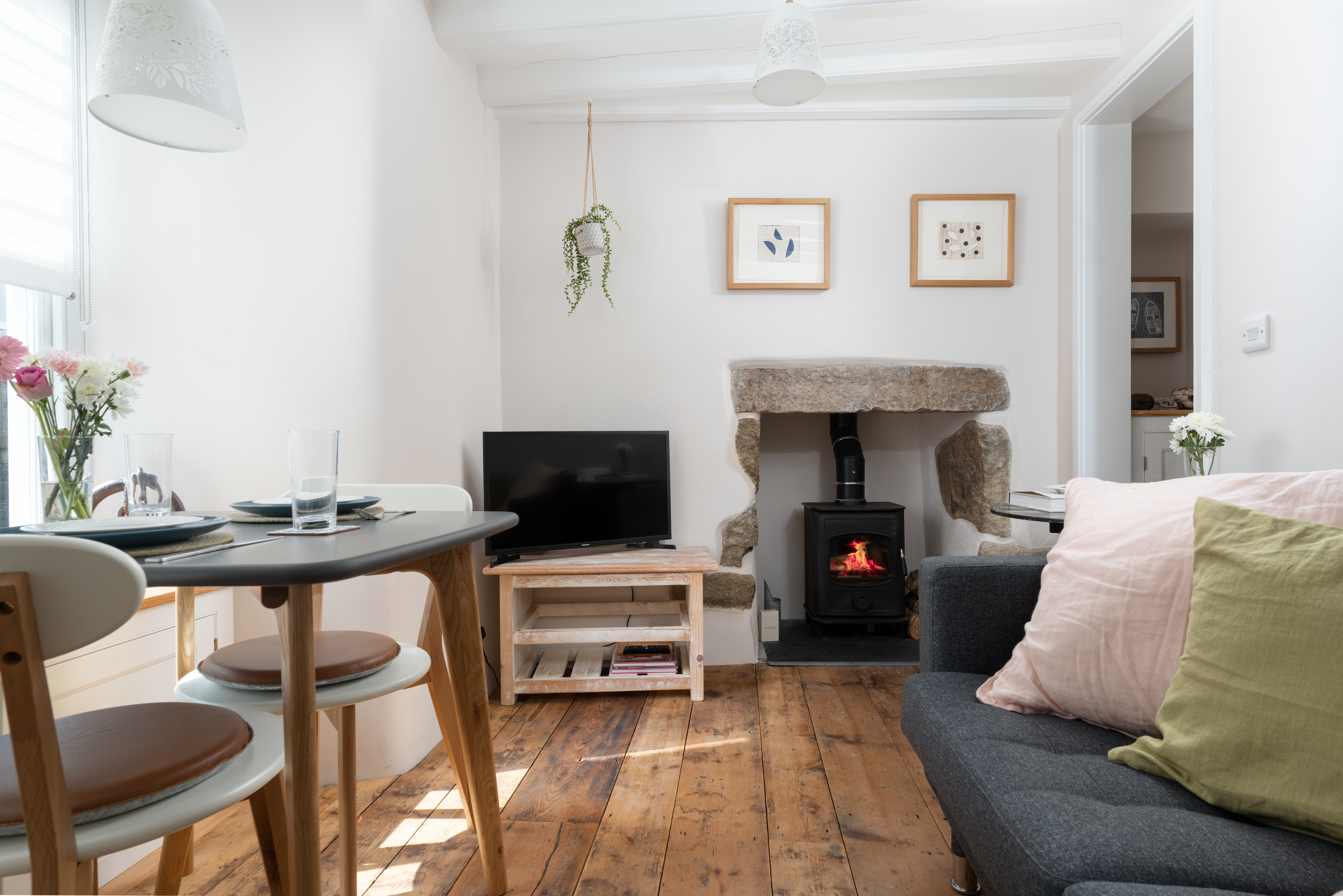 Stylishly restored listed cottage with sea views.