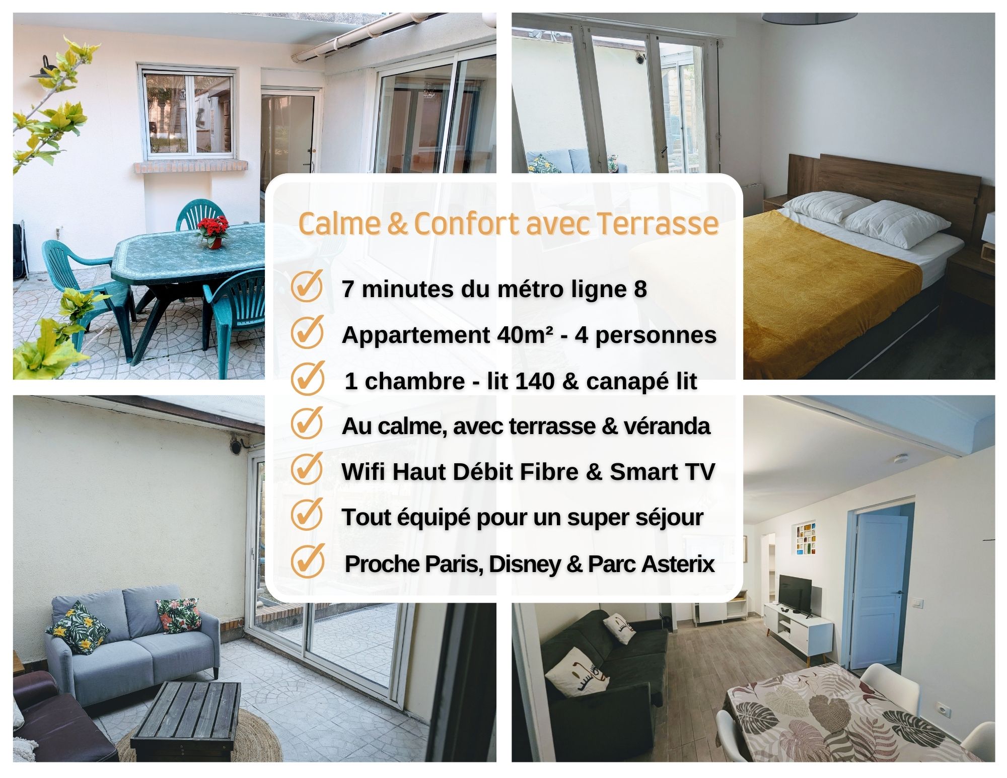 Comfort & calm, close metro, 20 mins from Paris