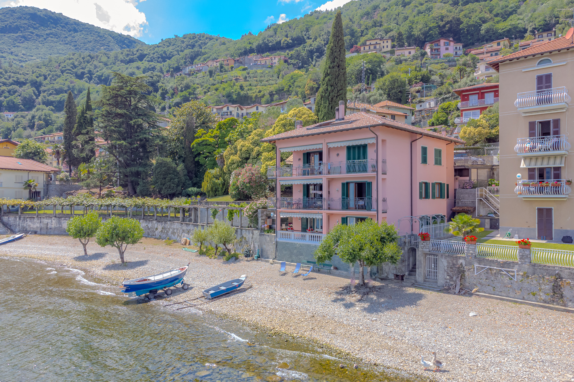 Lake front property with private beach access