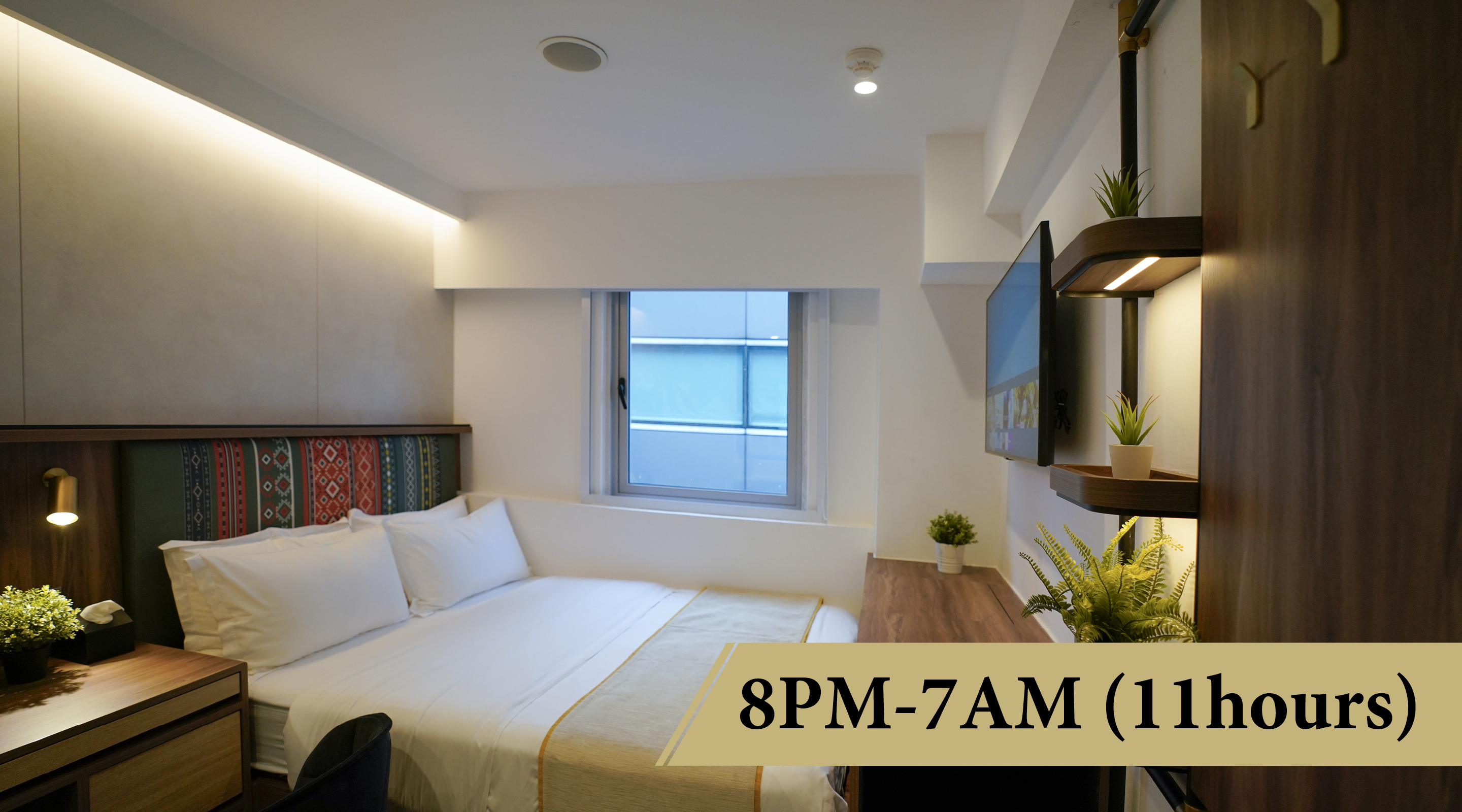 Double Room,Window,Short Overnight,11hours:8PM-7AM