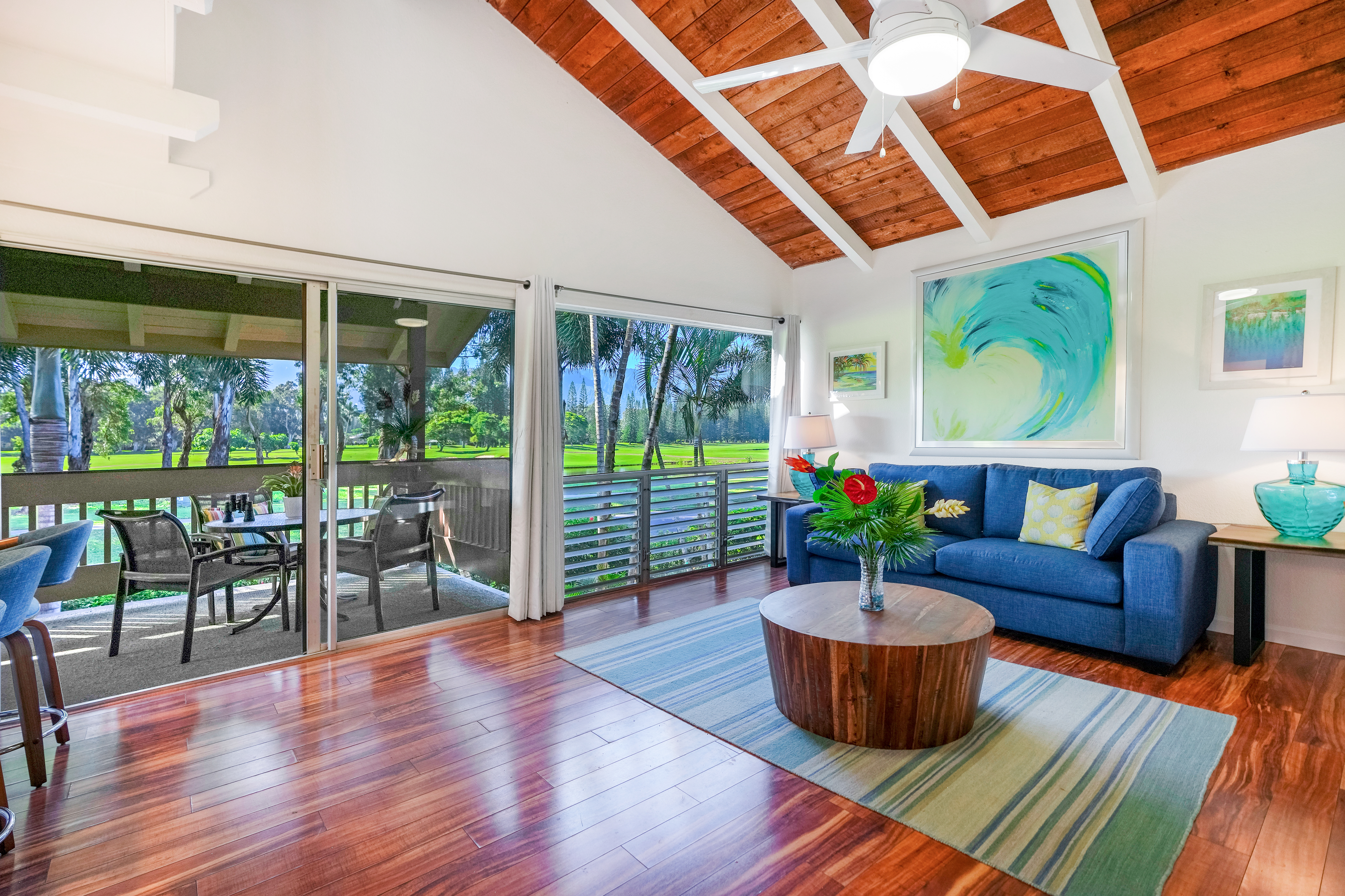 Count the Waterfalls from Stylish Condo with AC! in North Shore Kauai, Hawaii