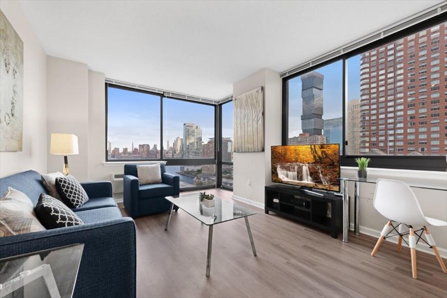 Modern 1BR | Kitchen | JC Hudson Riverfront | GLS in Ward E (councilmember James Solomon), Jersey City