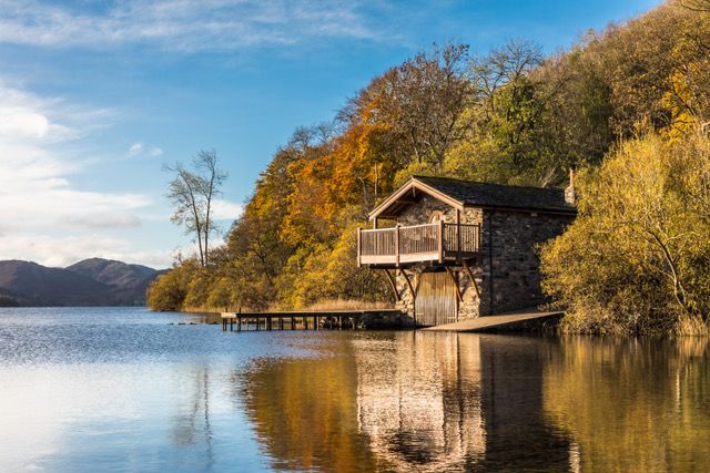 Duke of Portland Boathouse on the shore of Lake Ullswater