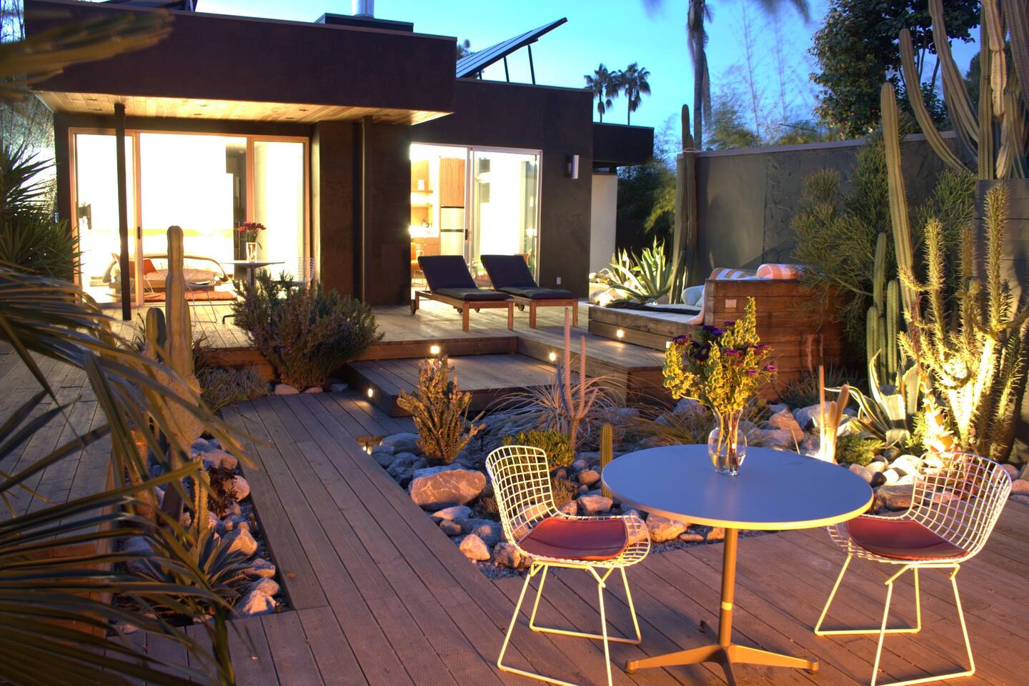Cactus Flower - Modernist Solar Guesthouse Garden in Venice, Los Angeles