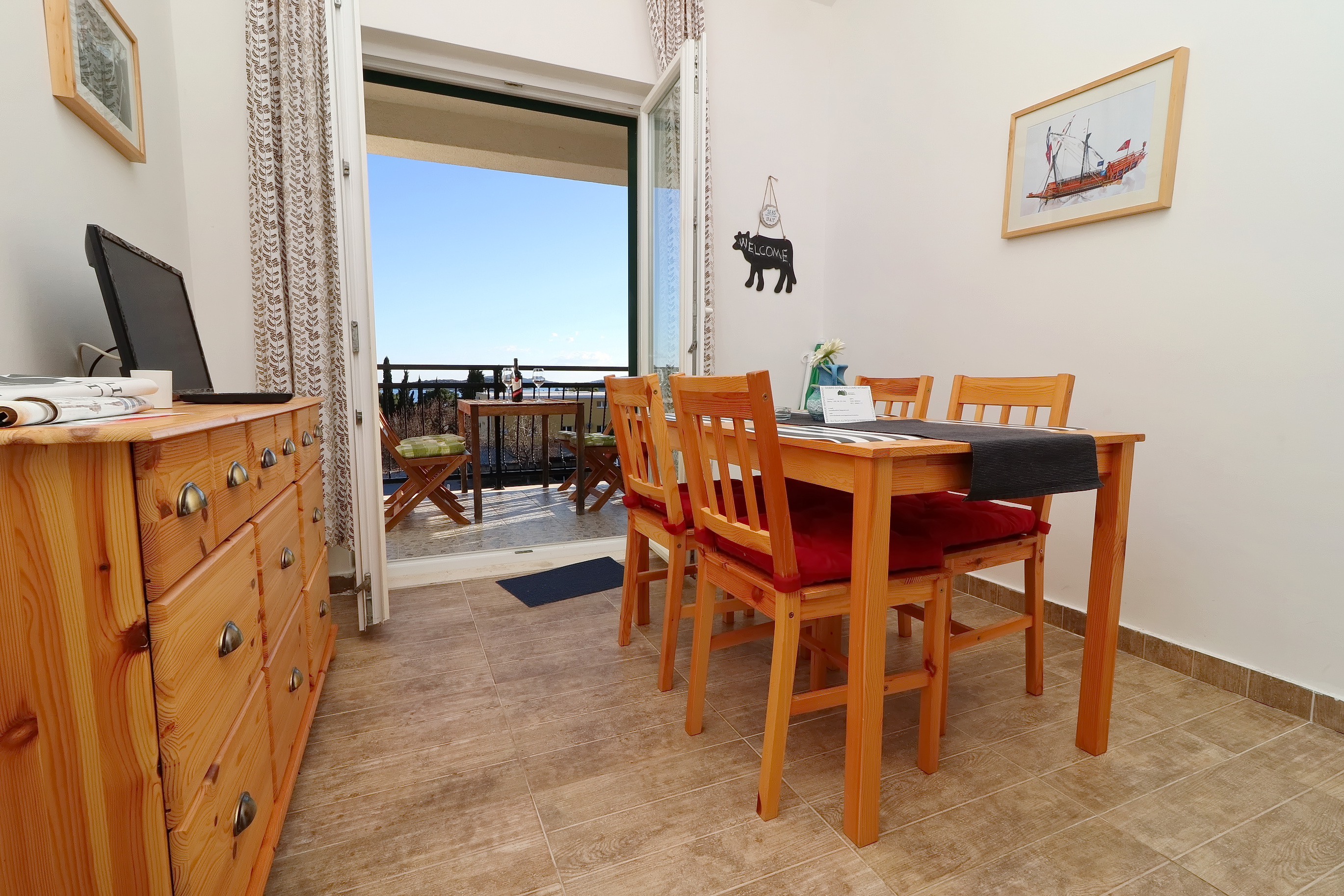 Apartments Trstenica-Standard Two Bedroom Apartment with Balcony and Sea View