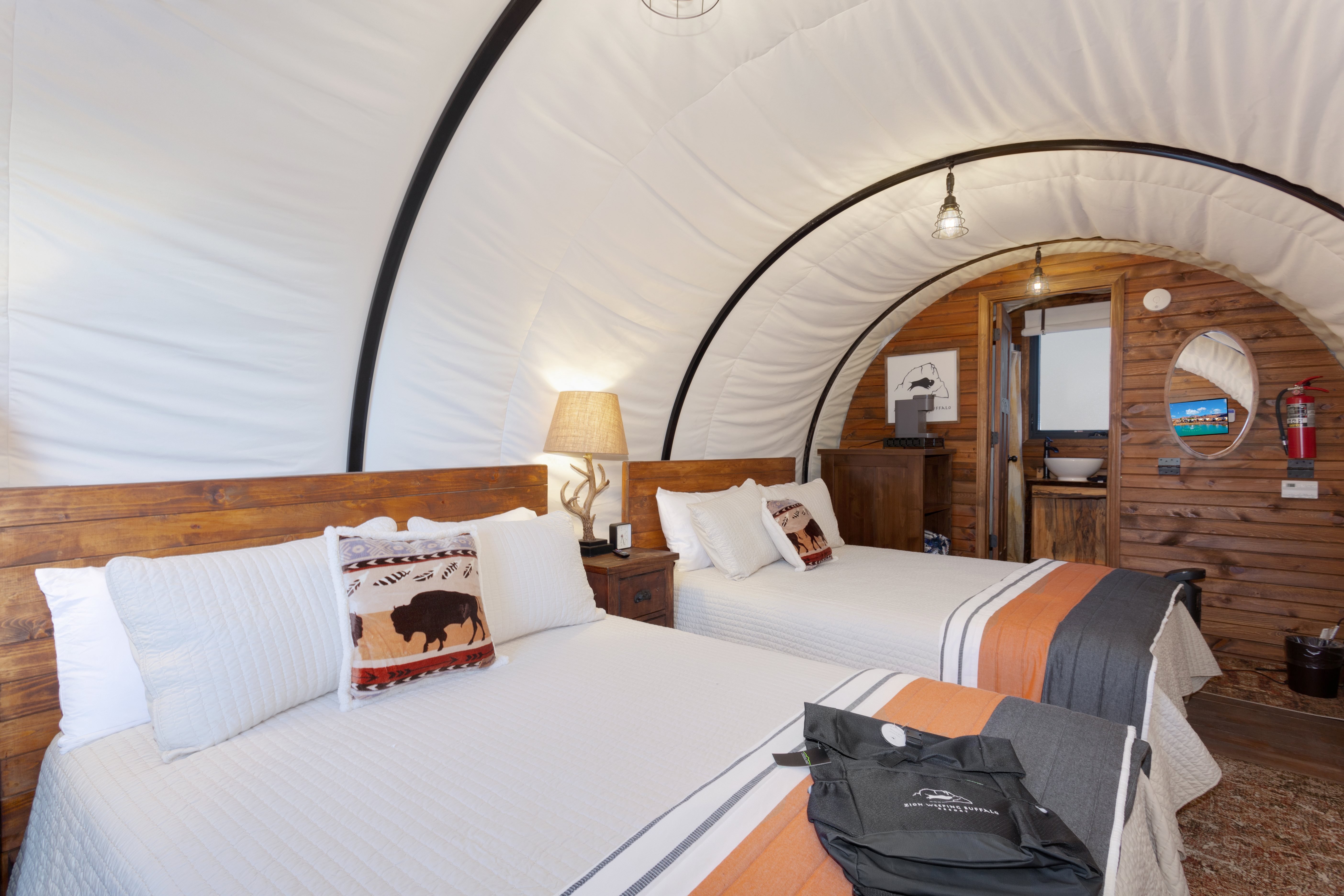 Unique covered wagon with in unit bathroom &