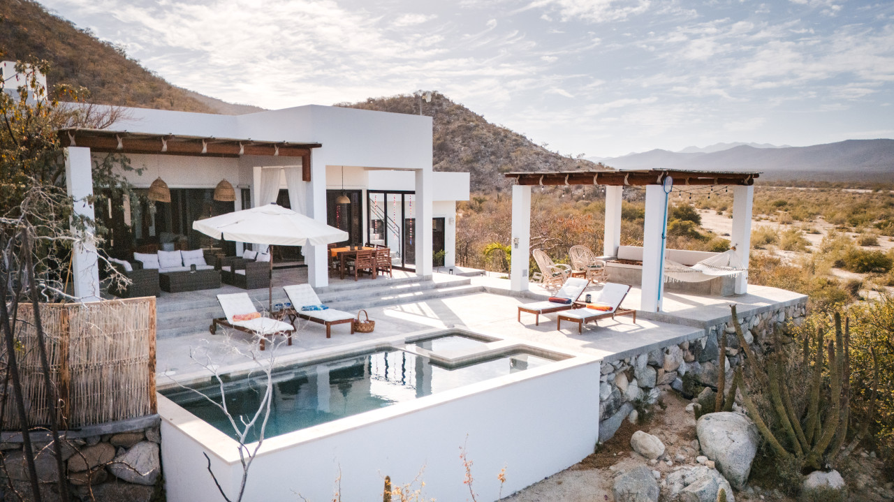Pool house with spectacular view