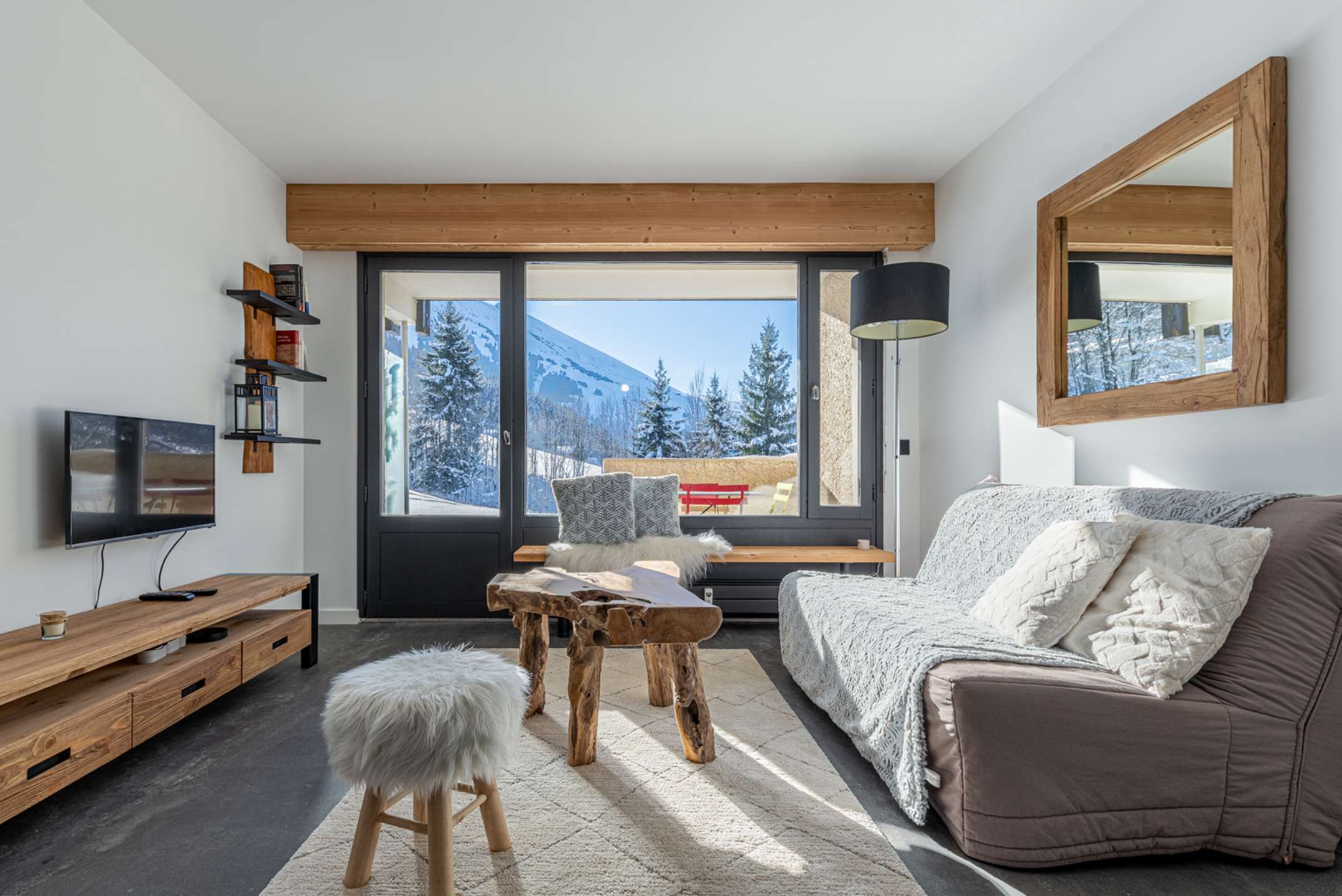 Renovated apartment with mountain views