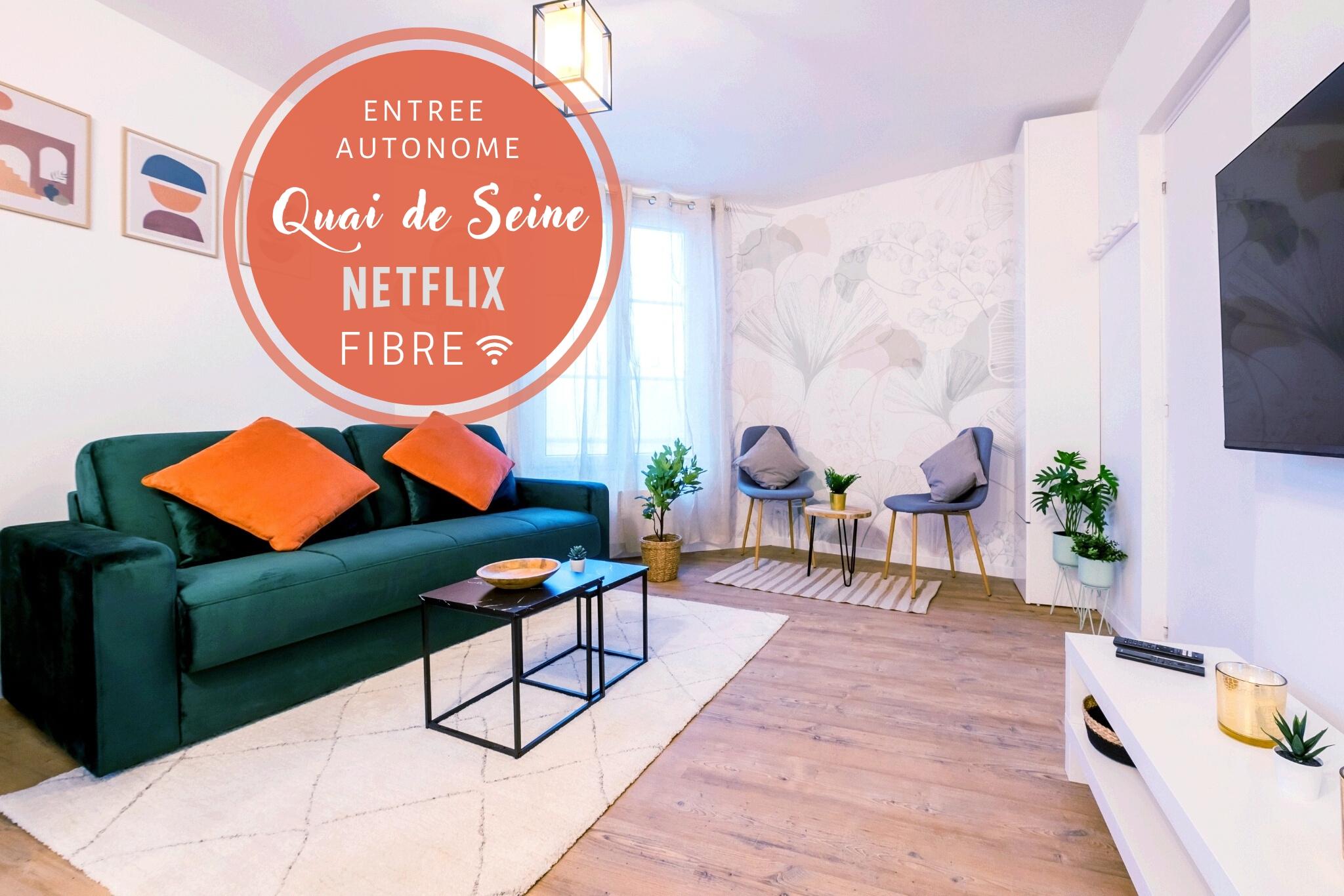 Charming T2 near Seine • Fiber • Netflix